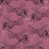 seamless pattern with urban factory line elements on dark red background vector