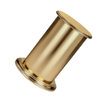 Golden 3d cylinder shape png