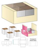 A box with four small box inside packaging template with mockup vector