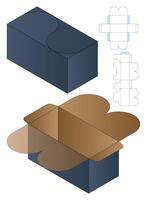 A paper box with a cross lid packaging template vector