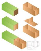 Paper box product packaging with 3d mock-up vector