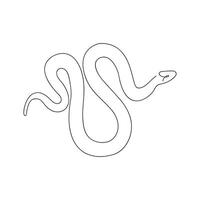 Snake in one continuous line. One line drawing, minimalism. vector