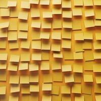 Chaos in Color. A Wall of Random Yellow Sticky Notes photo