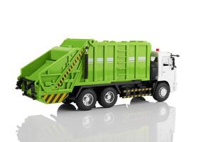 Garbage truck on white photo