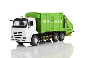 Garbage truck on white photo