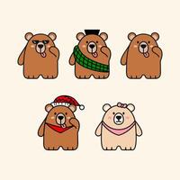 A combination of various bear logos that create unique and diverse identities to represent different characters vector