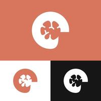 The innovation and intelligence of the letter E integrated with the shape of the brain reflects creative thinking vector