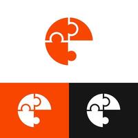 The intelligence symbol combines the letter 'E' with puzzle elements to encourage creative and critical thinking vector
