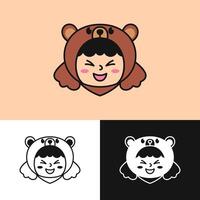 The logo depicts a small child and a bear laughing, creating a cheerful and happy atmosphere vector