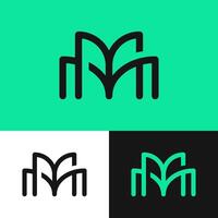 The double combination logo identity 'MM' shows strength and uniqueness in every aspect vector