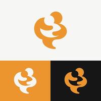 A warm relationship with the logo depicting people hugging while chatting, creating a friendly atmosphere vector