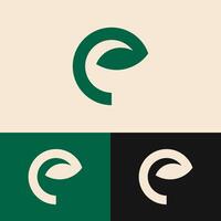 The natural harmony of the design combines the letter 'E' with the shape of a leaf, reflecting growth and freshness vector
