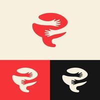 A good combination of hug logo and balloons in chat creates a friendly atmosphere vector