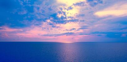 Beautiful sunset over the sea.sky on twilight time and reflection on the sea for travel in holiday relax time photo