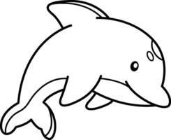 Cute Animal Dolphin Outline vector