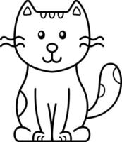 Cute Animal Cat Outline vector