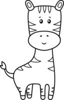 Cute Animal Zebra Outline vector