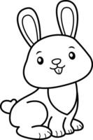 Cute Animal Rabbit Outline vector