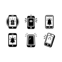 Stylish smartphone alarm in line art for modern graphics vector
