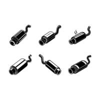 Stylish exhaust muffler design, perfect for automotive graphics and line art projects vector