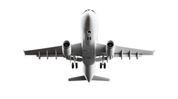 Front view of commercial jet airplane on a transparent background png