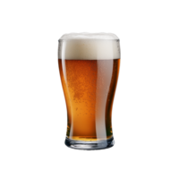 medio litro de color ámbar cerveza con un espumoso cabeza en un transparente antecedentes png