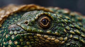 Close Up of Reptilian Scales with Sharp Focus and Blurred Background photo