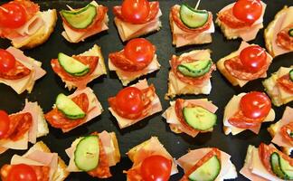 catering food, various buffet and party concept photo