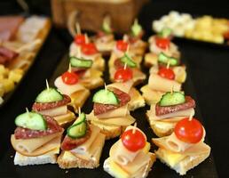 catering food, various buffet and party concept photo