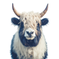 Close-Up of a Highland Cow with Unique Hair Texture png