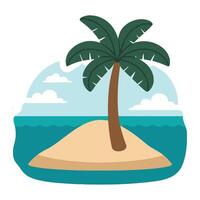 An island with a palm tree on it vector