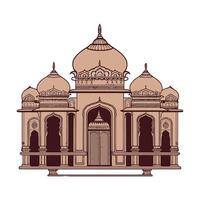 An illustration of a building with domes vector