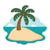 An island with a palm tree on it vector