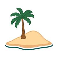 An island with a palm tree on it vector
