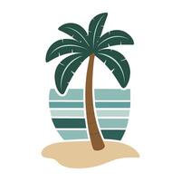 Palm tree on the beach vector