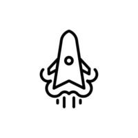rocket icon line style vector