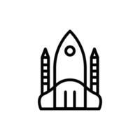 spaceship icon line style vector