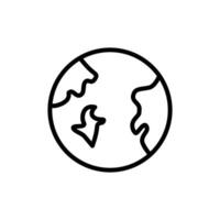 earth icon line style vector