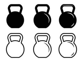 Kettlebell icons set. Set of different kettlebells. Weight icons. fitness kettlebell. weight Kettlebell vector
