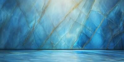 Luminous blue labradorite surface showcasing intricate patterns and reflections under soft lighting photo