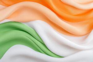 Vibrant abstract Indian flag wave patterns in orange, white, and green representing national pride and unity photo