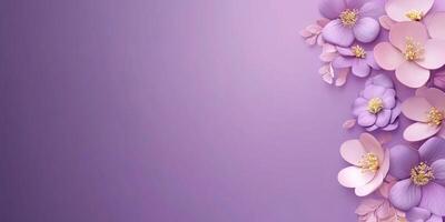 Elegant invitation card design featuring soft pink flowers on a dark purple background with a glossy finish photo