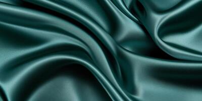 Elegant textured fabric with smooth teal and dark green shades in a modern minimalistic design photo