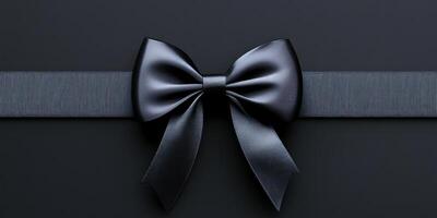 Elegant minimalistic design featuring a sleek black bow on a dark background for Black Friday promotions photo