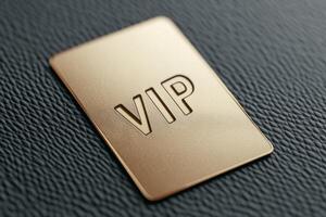Stylish metallic VIP card featuring a golden shimmer design on a textured black background photo