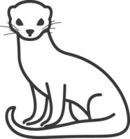 An outline drawing of an otter vector