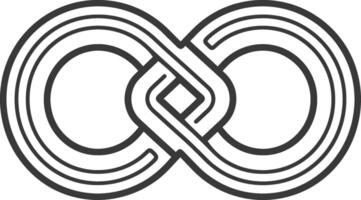 An infinity symbol with two lines vector