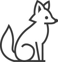 A black and white drawing of a fox vector