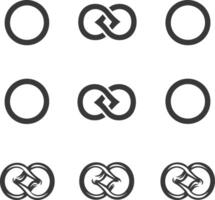 A set of six different symbols for the symbol of infinity vector