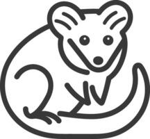 A black and white outline of a mouse vector